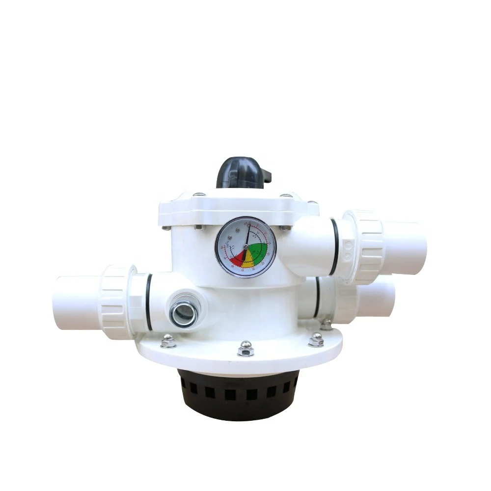 

High Quality ABS 1.5/2 Inch 6-Way Control Valve Top-mount/Side-mount Sand Filter Head, White
