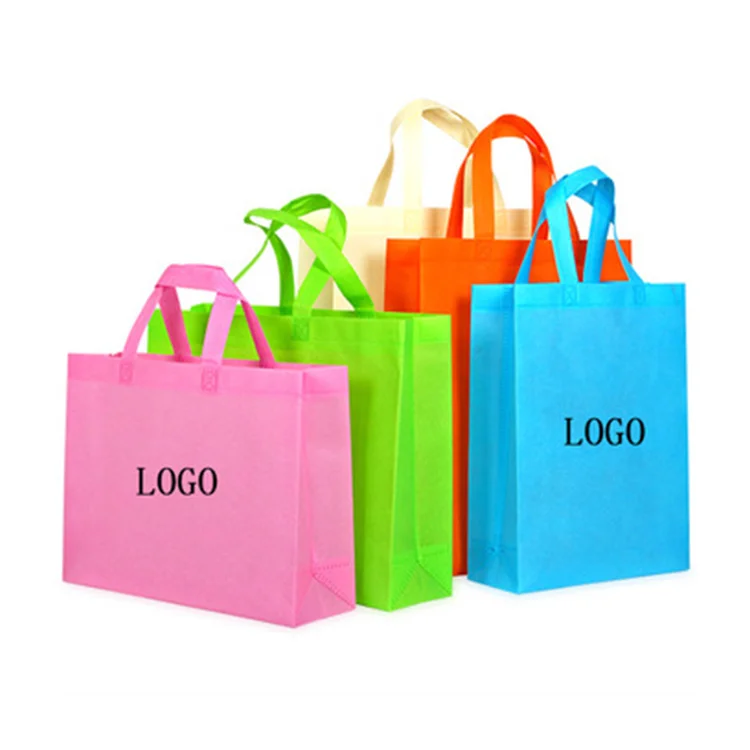 

BG100 Wholesale Portable Shopping Bags Reusable Eco Friendly Non - woven Bags Custom Logo Fabric Non woven Shopping Bag