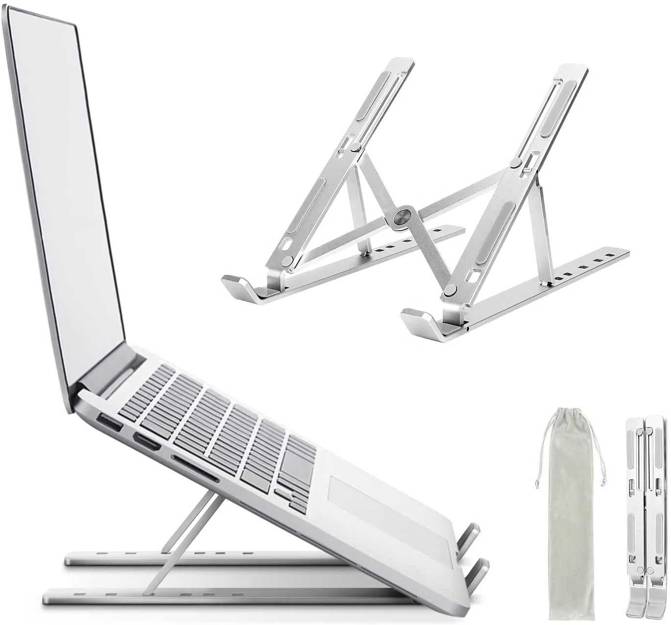 

Portable Adjustable Aluminum Collapsible Foldable Laptop Holder Riser Desktop Holder Stand