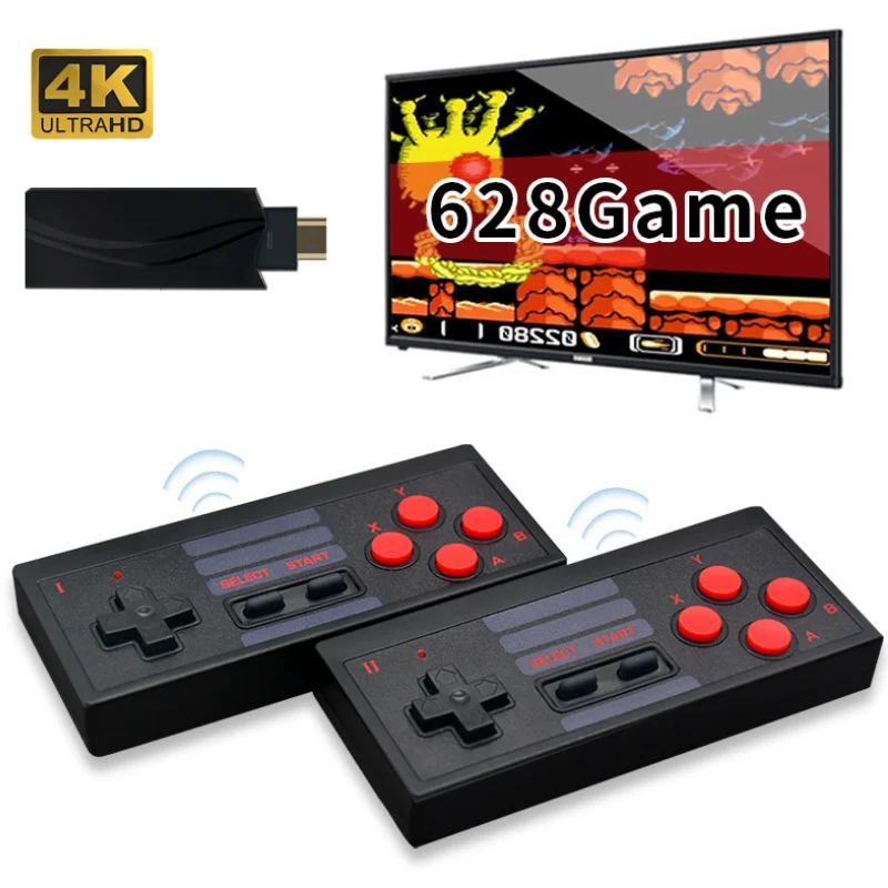 

Best Gaming Console Handheld 628 in 1 Classic Games 2 Players Joystick Video Retro Game Console Box, Black