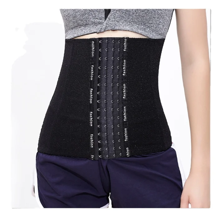 

Wholesale popular short torso steel bone waist trainer adjustable body shape corset, Black,apricot