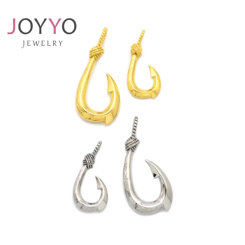 

Custom manufacturer popular gold silver color fish hook pendant