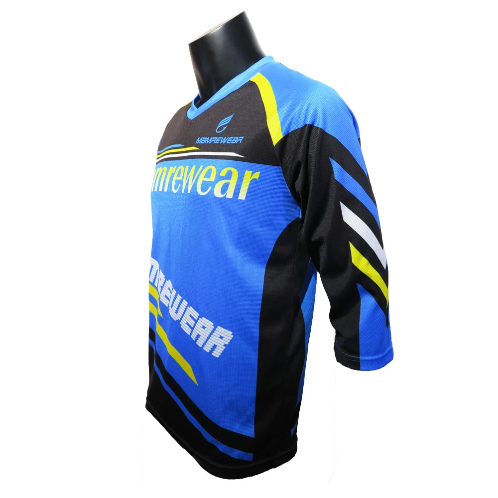 Men Custom Mountain Bike Downhill 3/4 Sleeves Jersey,Sublimation Mtb