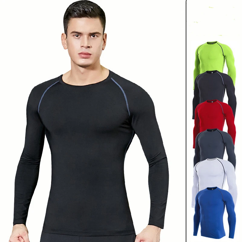 

Shipping Custom Logo Men's Fitness T-shirt Quick-drying Sweat-absorbent Workout Clothes High-elastic Tight-fitting Sportswear