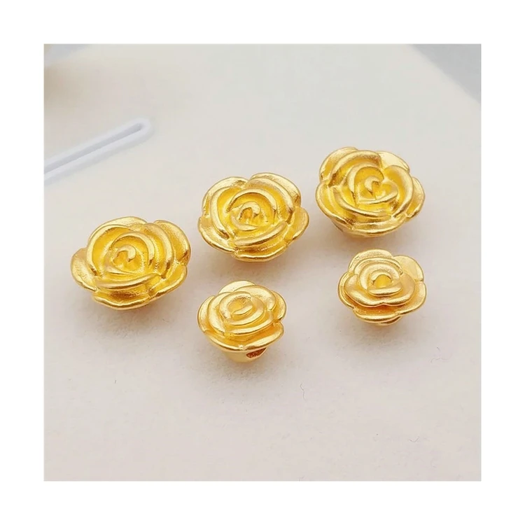 

Factory Price Newest 3d Printed 24k Gold Rose Necklace Pendant For Women
