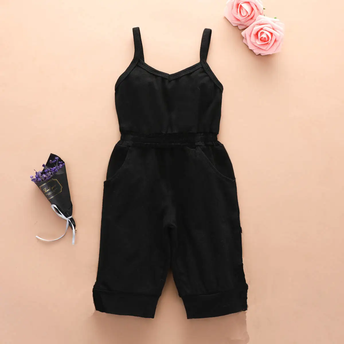 

Wholesale summer 2021kids clothes boutique jumpsuit 100%cotton newborn baby one-piece suspender baby romper plain playsuit, Customized color