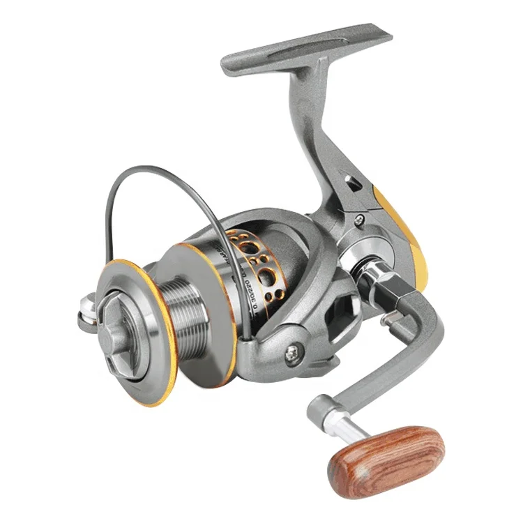 Newbility Collapsible Wooden Handle Powerful Metal Body 5.2:1 Gear Ratio Smooth 12+1 BB Inshore Saltwater Fishing Spinning Reel