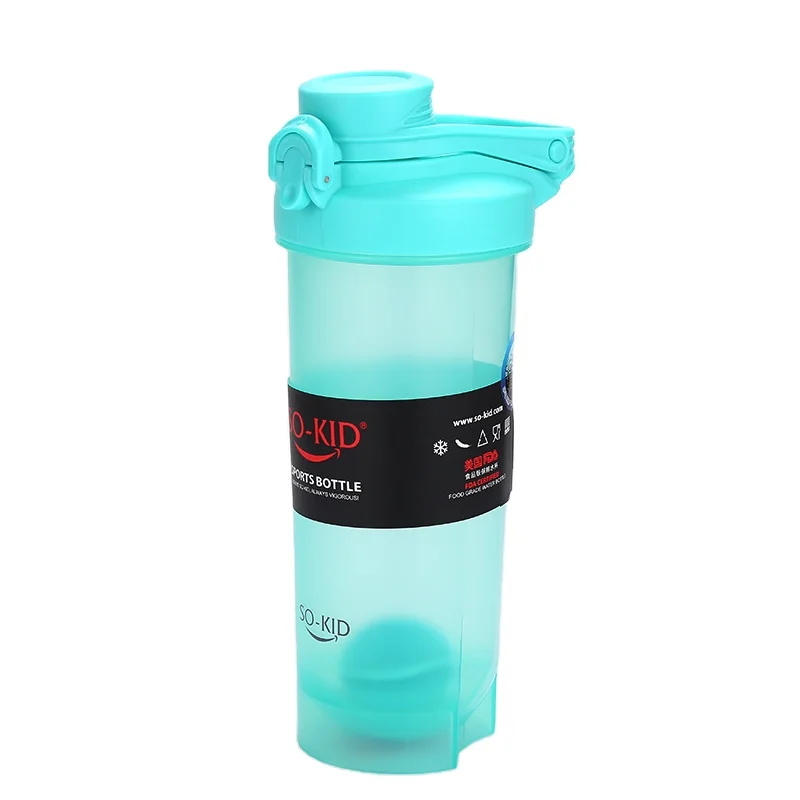 

Custom 700ML Powder Protein Plastic Sports Fitness Shaker Bottle, Blue green orange