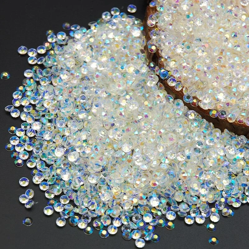 Wholesale FlatBack Transparent Crystal AB Strass  SS3-SS20 Glass Clear Crystal AB 3D Without Foil Nail Rhinestones