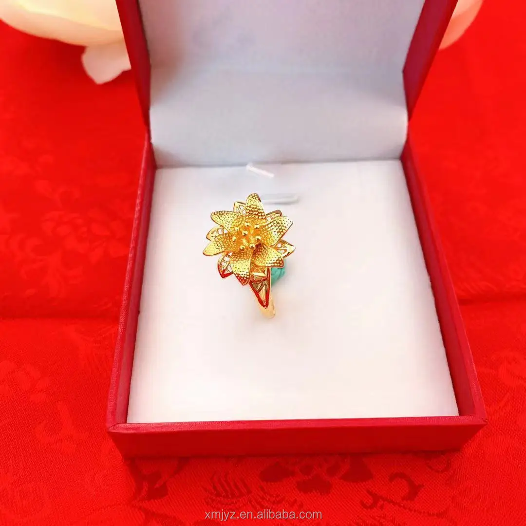 

Pinduoduo Supply Vietnam Sand Gold Ring Female Plated 24K Simulation Gold Lily Ring Brass Gold Plated Jewelry