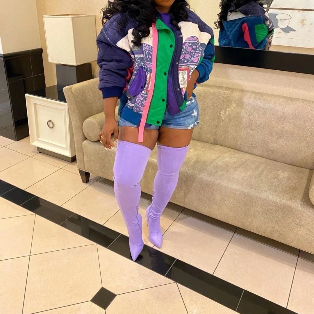 

Fashion Unique Vintage Patchwork Color Blocking Colorful Printed Thick Warm Lady Winter Clothes Women'S Coats Women'S Jackets