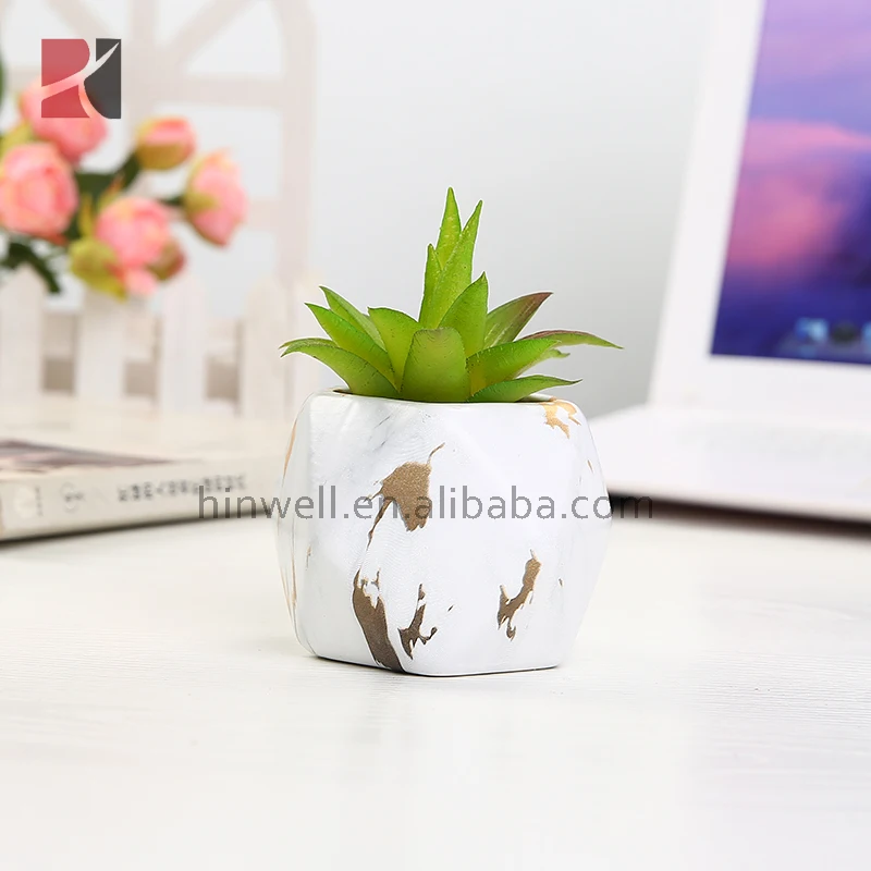 
Wholesale Mini Geometric Succulent Plant Pots Ceramic Small Flower Planter pot with Drainage Hole 