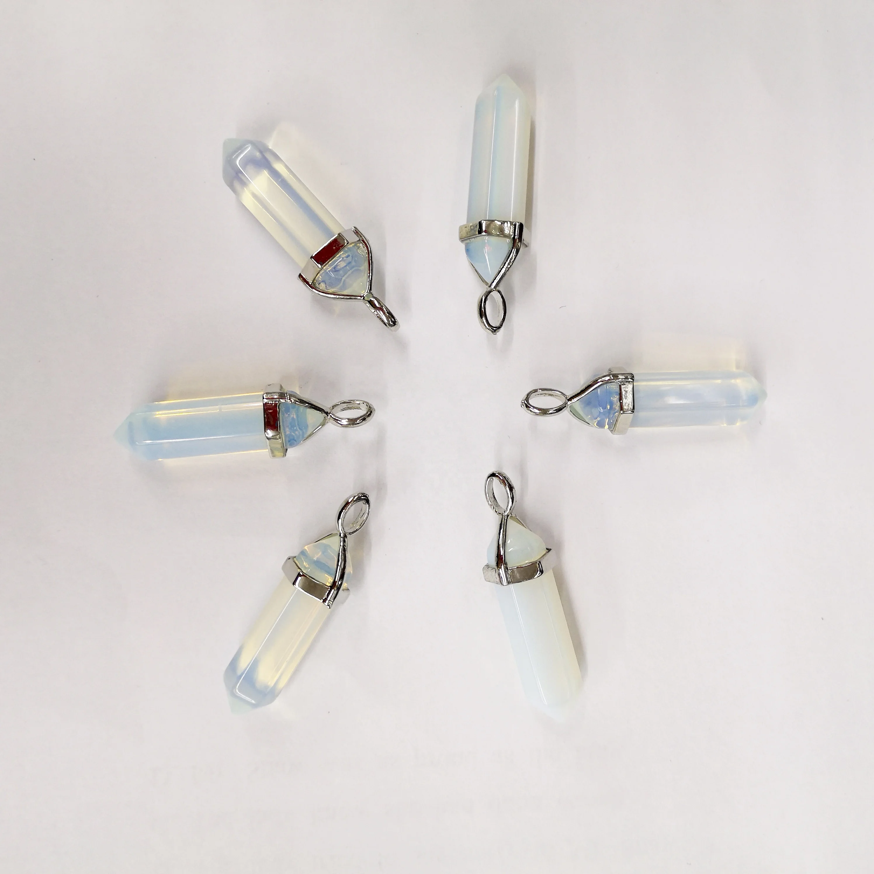 

Natural Opalite Gemstone Pendant Necklace Healing Crystal Quartz Hexagonal Pointed Reiki Chakra Pendant  Wholesale