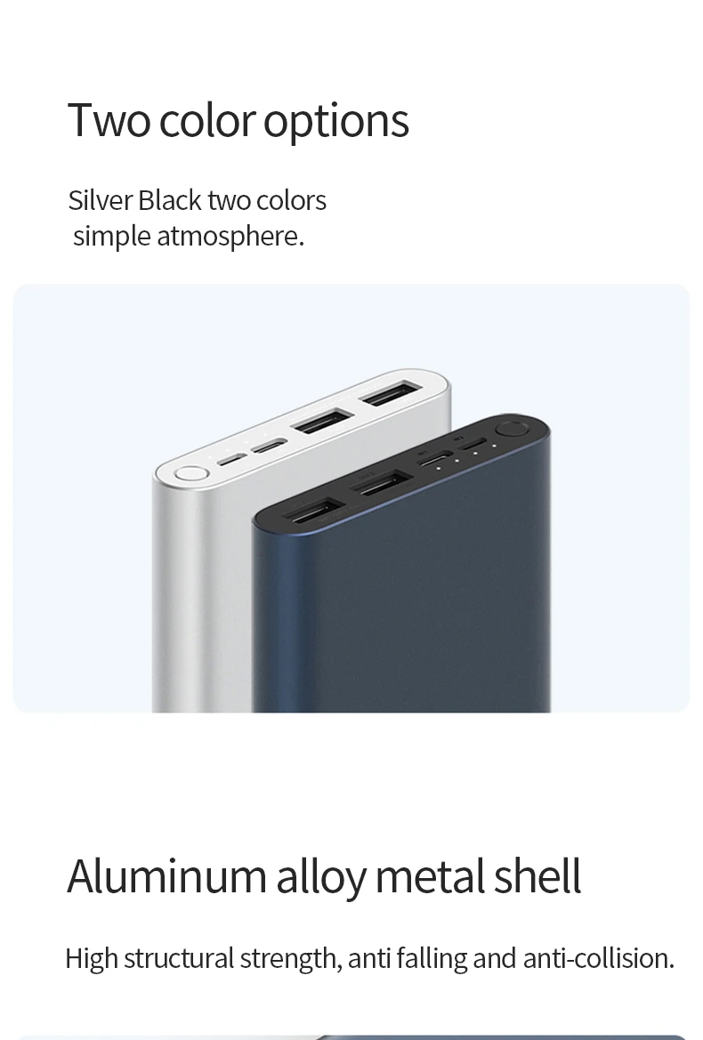 Xiaomi Mi 10000mAh Power Bank 3 External Battery Bank 18W Quick Charge Powerbank 10000 with USB Type C - ANKUX.COM
