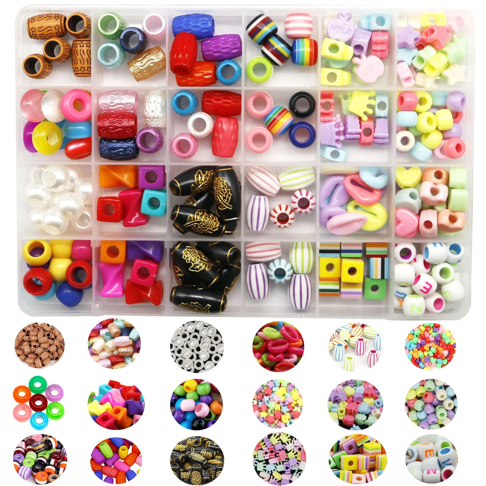 

215 PCS Women Kids Cute Candy Plastic Hairpins Hair Braids Maker Beads Headwear Hair Accessories Hair Beads for Little Girls, Mixed