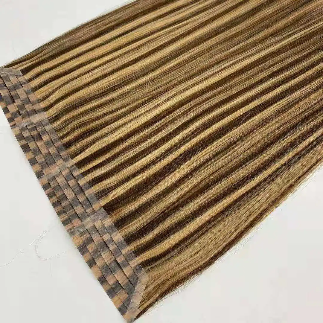 

Double drawn seamless pu tape halo in human hair extensions, Customerzied