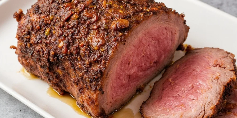 Baked beef brisket being sliced