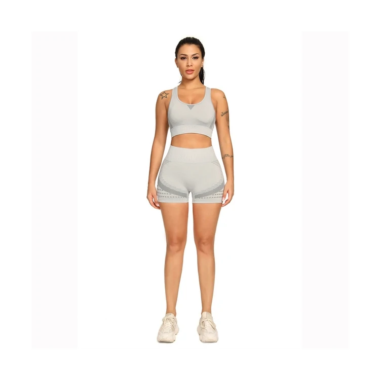 

Hot Sale Wholesale Women Yoga Wear Bra Shorts Fitness Yoga Suit, 3 colors
