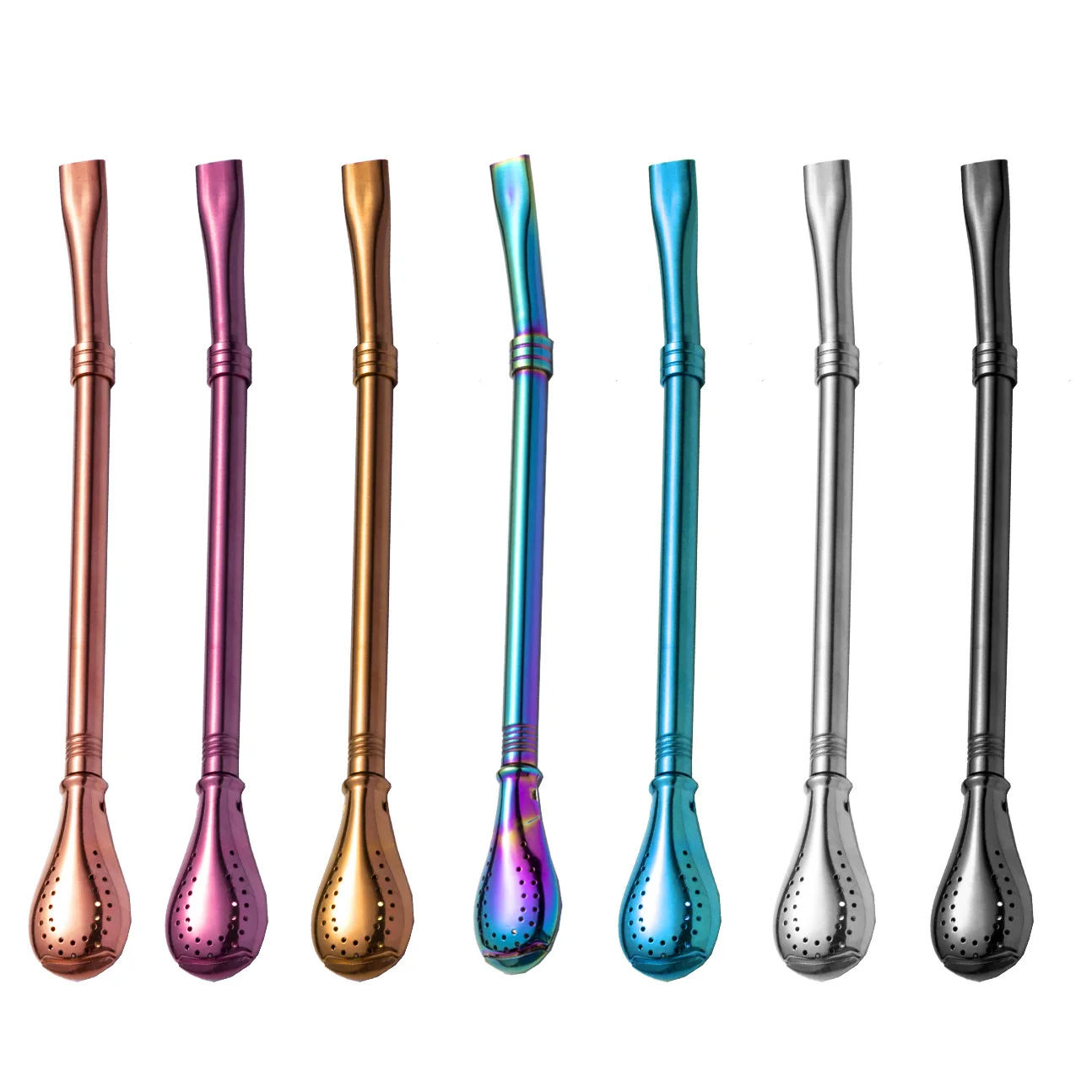 

Custom Logo 304 Stainless Steel Metal Filter Straw Spoon Yerba Tea Mate Bombilla Spoon Straw, Silver/gold/rose gold/multicolor/black/blue