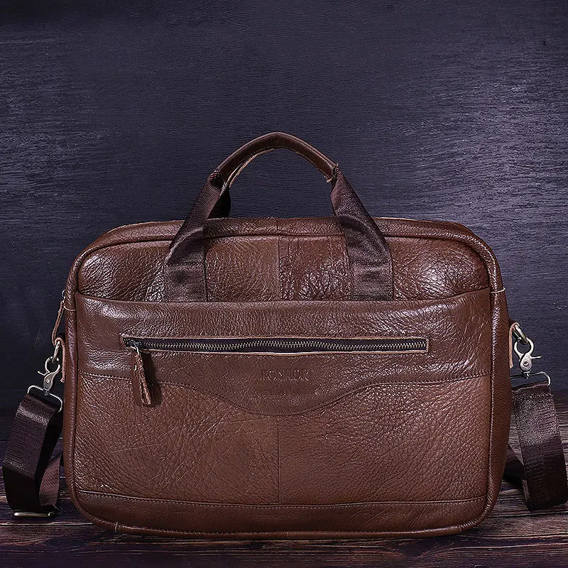 

Drop Shipping Men Fashion Business Genuine Leather Briefcase Manufacturer Shoulder Travel Messenger Bag Crossbody Bags