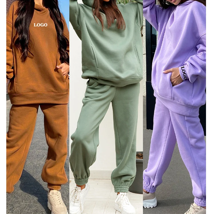 

Free Shipping Wholesale clothes vendors womens sexy two piece jogger set two piece fitness Hoodie set tracksuit, Multi color optional