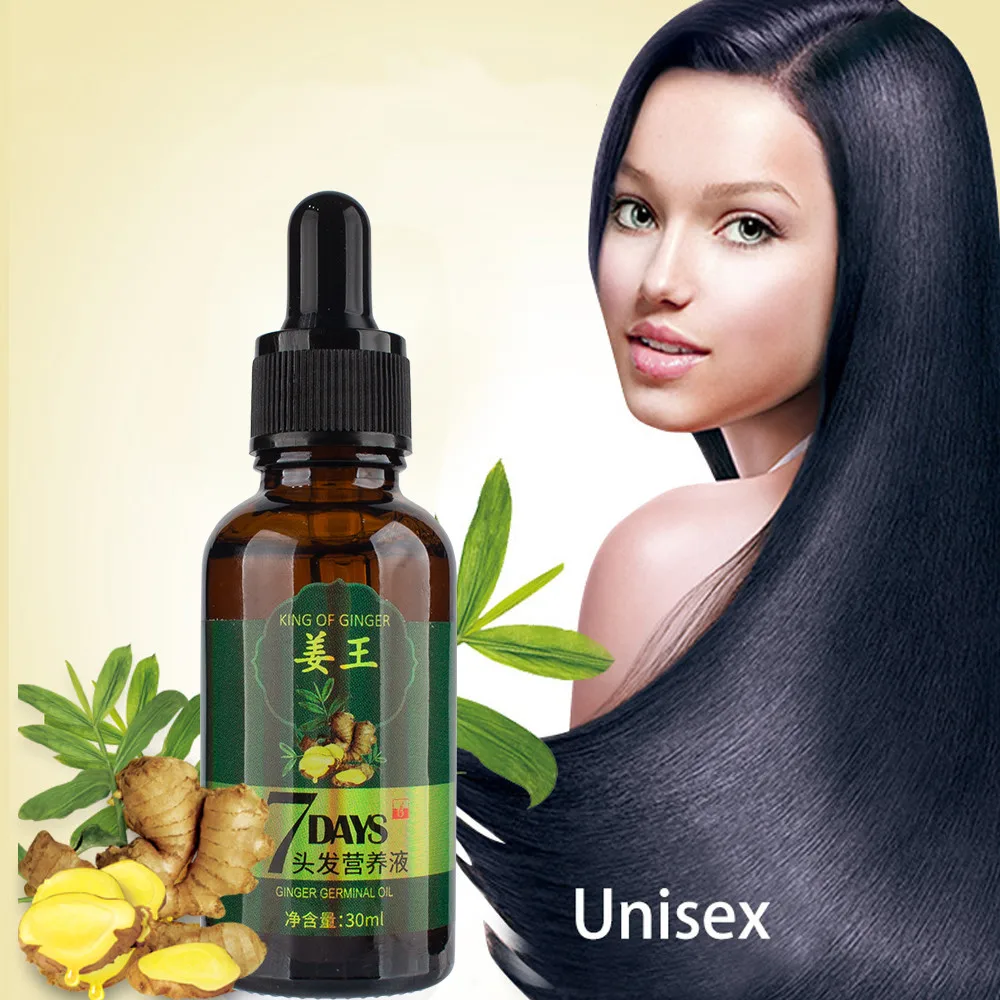 

OEM ODM Brand Hair Loss Treatment Oil Natural Regrow 7 Days Ginger Germinal Hair Growth Organic Regrowth Oil For Men And Women, Natural black