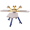 4 color 4 station silk screen printing manual machine for T-shirt