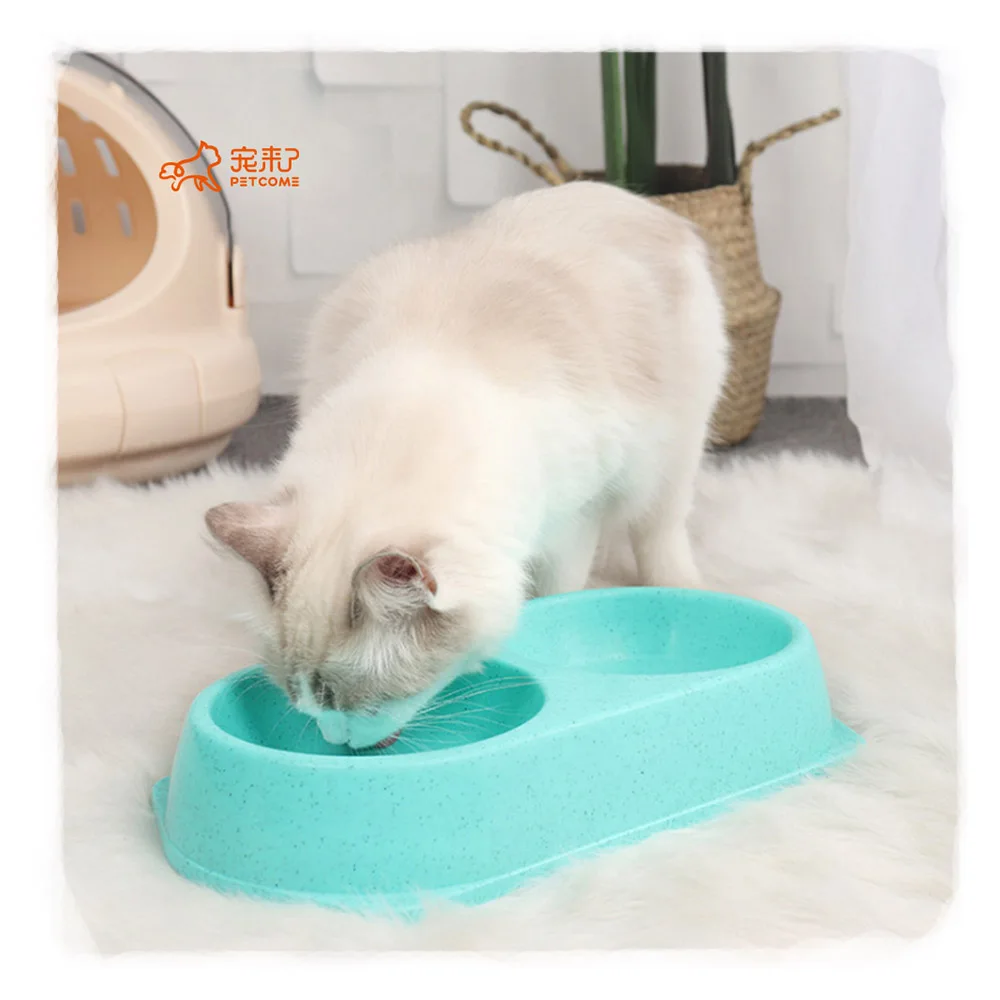 

PETCOME Suppliers Dropshipping Cheap Anti Over Dual Purpose Cute Round Pet Feeding Bowls For Cat Dog, 6 color