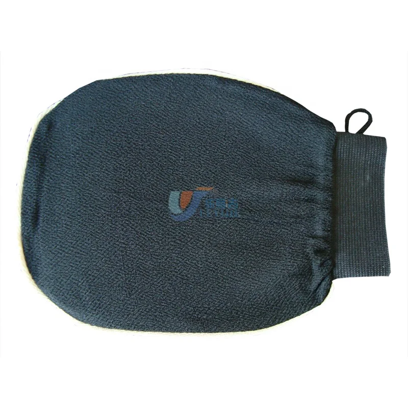 

For European Market 100% Viscose Scrub Exfoliation Tan Removal Mitt Magic Peeling Glove Tan Away Bath Mitt, Black