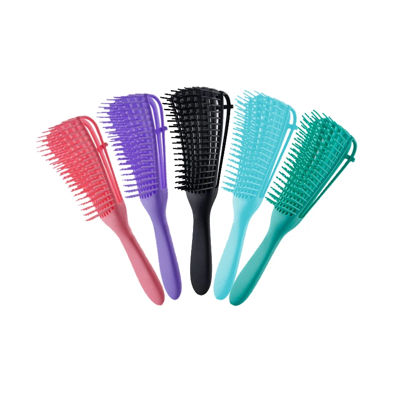 

custom logo wet plastic detangling hair brush for curly hair Natural Black Hair Or Long Thick