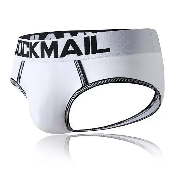 

JOCKMAIL Sissy gay open crotch briefs Men's underwear low waist sexy ass exposed Modal Breathable Boxer Briefs, Black/white/grey/blue