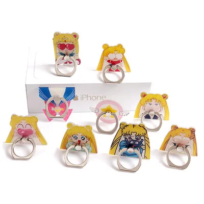 

Cartoon girl ring buckle mobile phone holder universal mobile phone shell DIY paste accessories