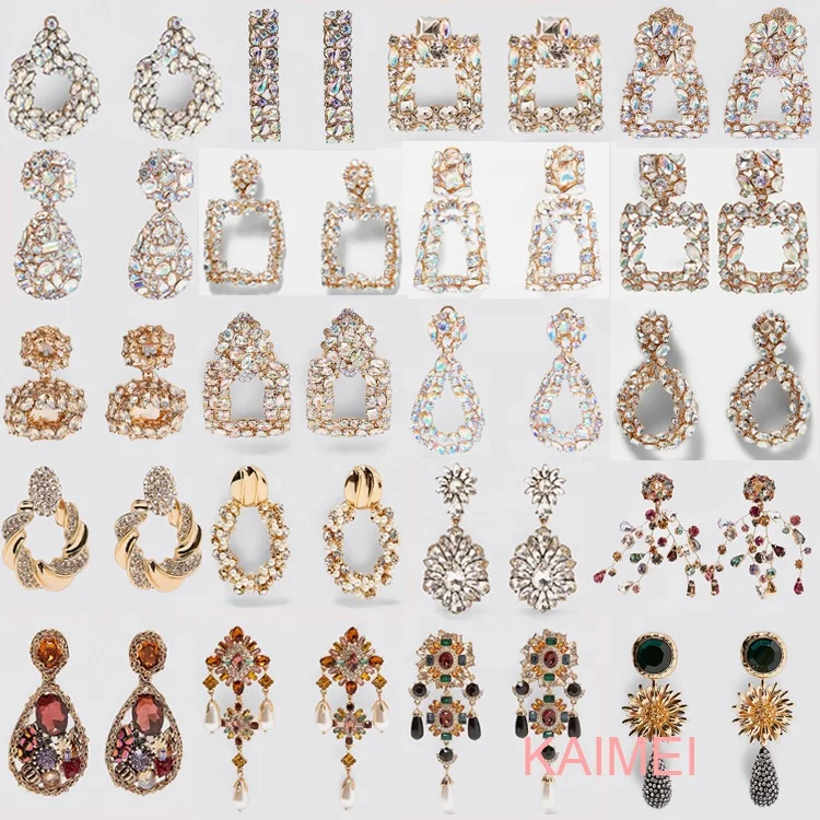 

Kaimei 2019 Fashion Design Amazon Bestseller New ZA Metal Dangle Earrings For Women Statement Geometric Drop Earrings Wholesale, Many colors fyi
