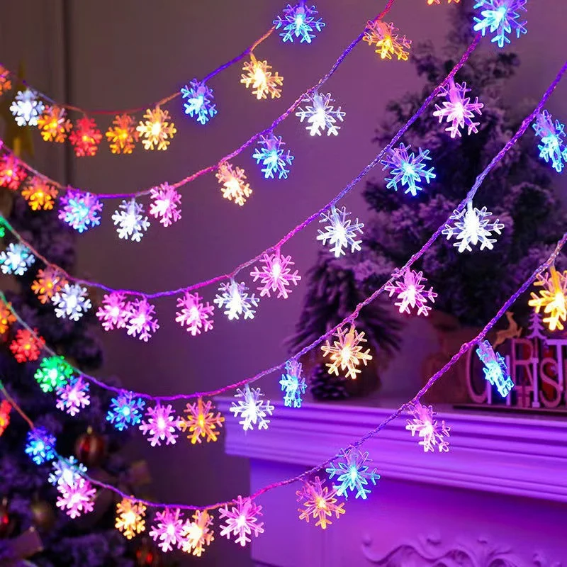 

3M Snowflake LED String Lights Fairy Led Light Battery-operated Garland New Year Valentine's Day Christmas Decorations 2023