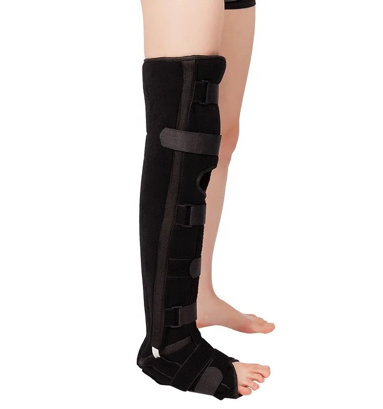 

Wholesale orthopedic adjustable leg brace medical knee support, Black