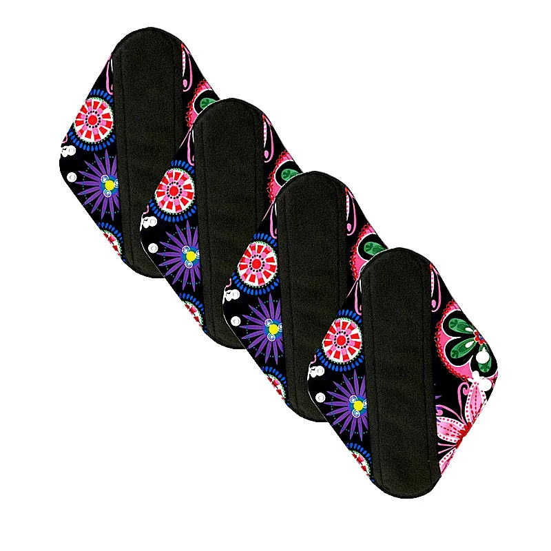 

Low moq comfort feminine day bio sanitary pad cloth reusable menstrual pads, Solid/printed