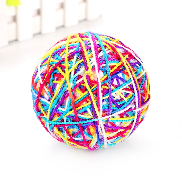

Handmade Big Size Ball For Playing Yarn Rope Ball With Sound, Purple