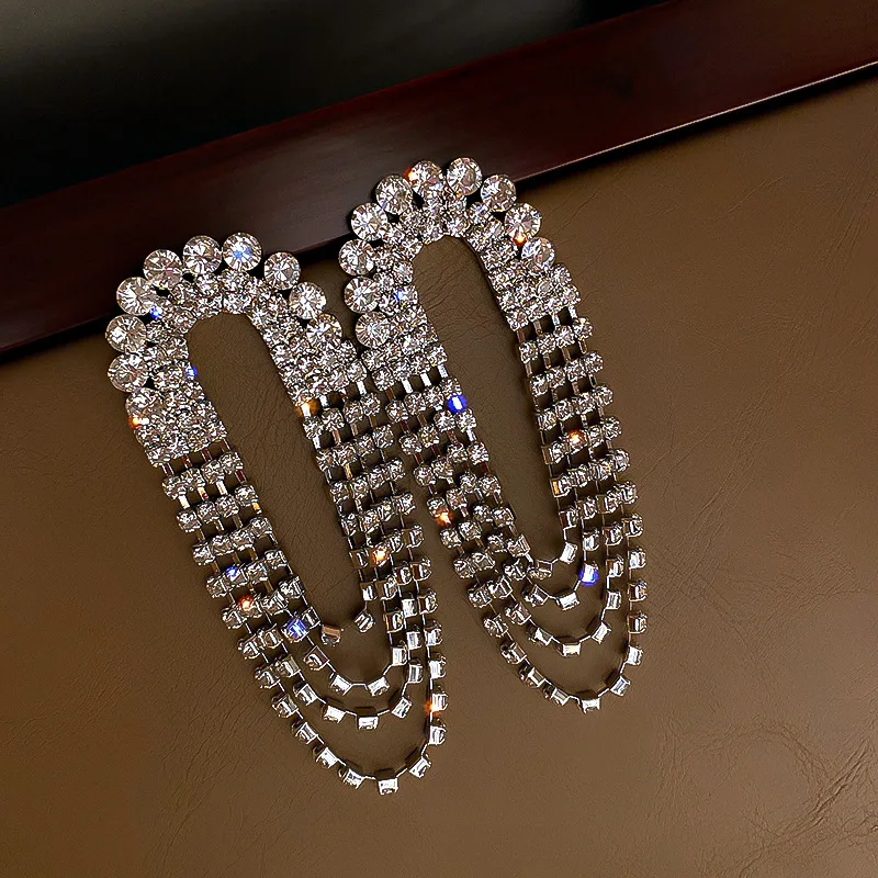 

fashion trendy jewelry crystal rhinestone earrings 2020