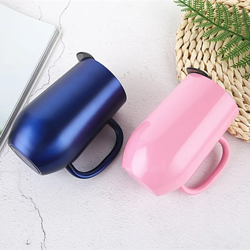 

CL016 16oz Vacuum Car Mug Handle Camping Tea Cup Hot Cold Drinks Double Wall Stainless Steel Insulated Office Coffee Mugs, 2 colors