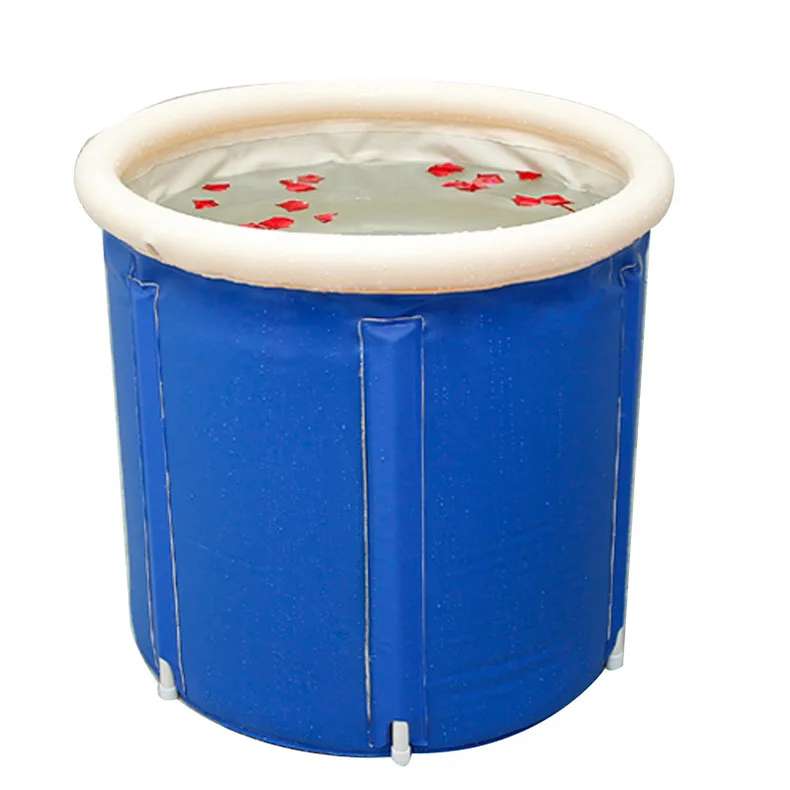 

Portable Folding Tub Bucket Kit for Adult Family Movable light and strong non-slip tub bathtub, Blue