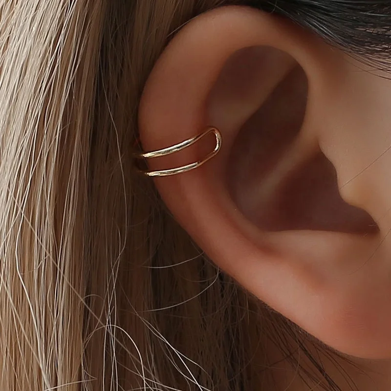 Without Pierced Ear Cuff Earring Clip Alloy U-Shaped Double C Earrings