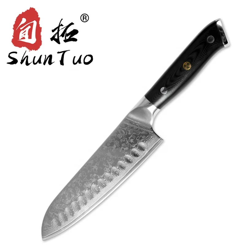 

couteaux de cuisine santoku santokumesser couteau santoku damast mess vg10 cuchillo japones damascus santoku knife, Customized color