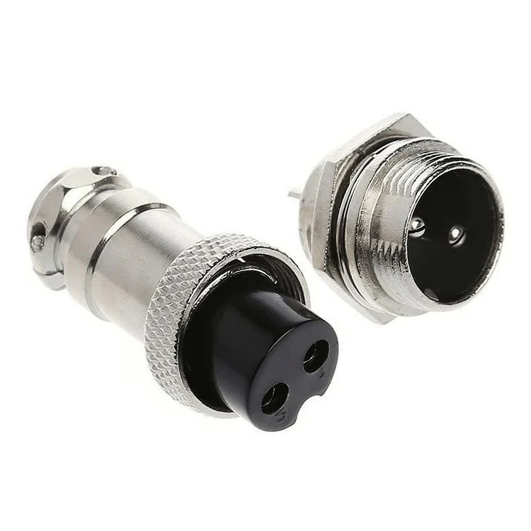 Aviation Plug Gx16 2 Pin Male And Female Nickel Aviation Connector ...