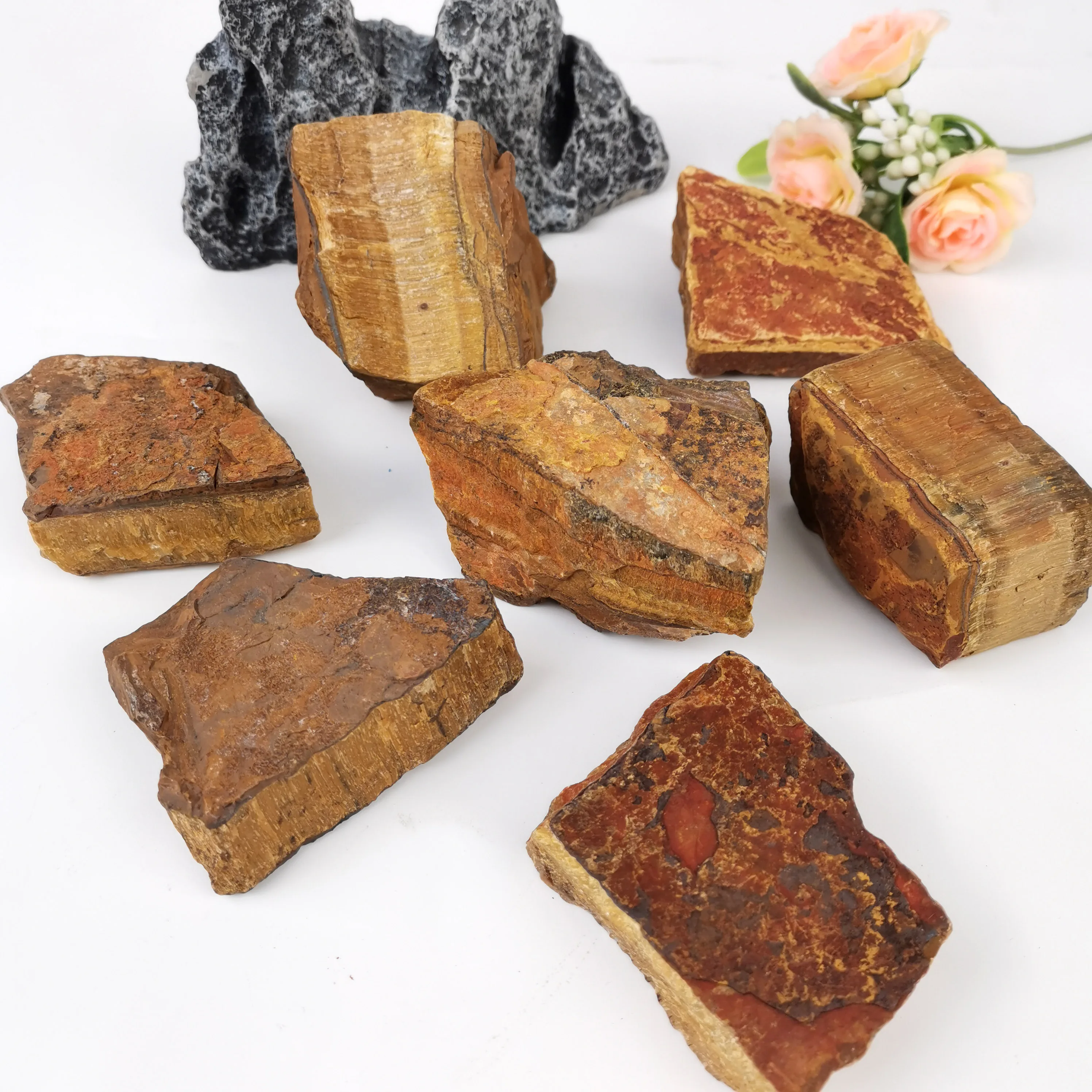 Hot Selling Rough Stone Natural Energy Crystal Yellow Tiger Eye Raw Stone for Meditation