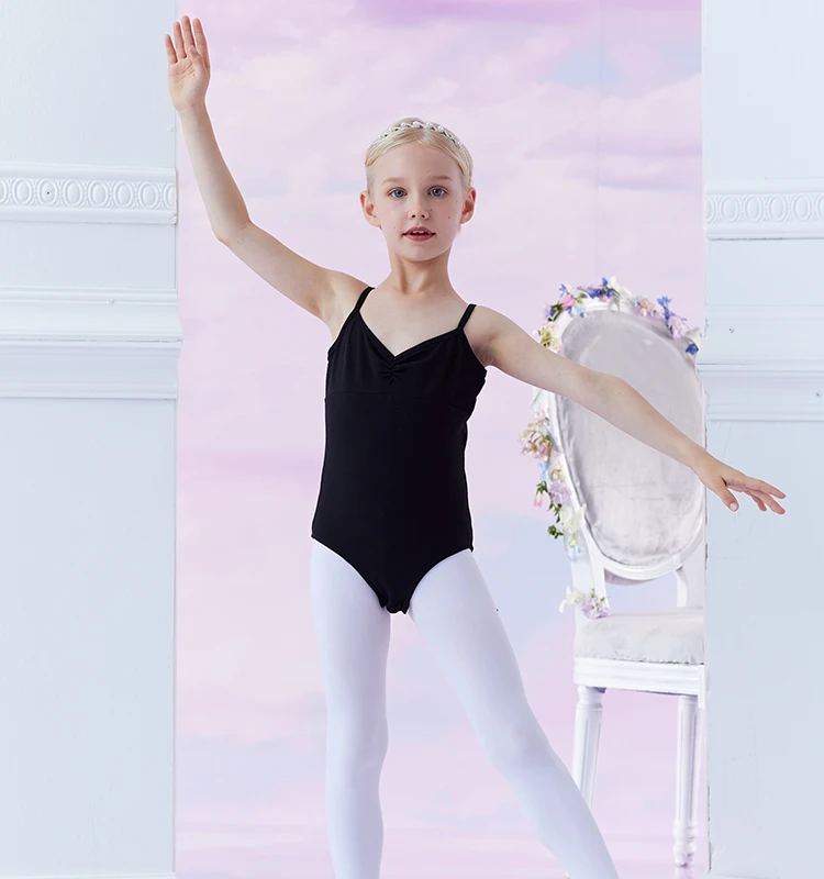 

Black Girl Ballet Leotard Children Training Gymnastics Leotards