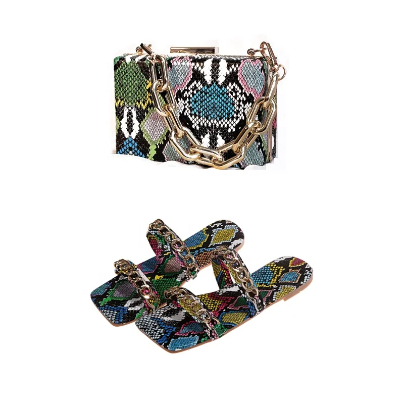 

Women Acrylic Chain Shoulder Bag Snake Crossbody Handbags Box Purse Match Sandals