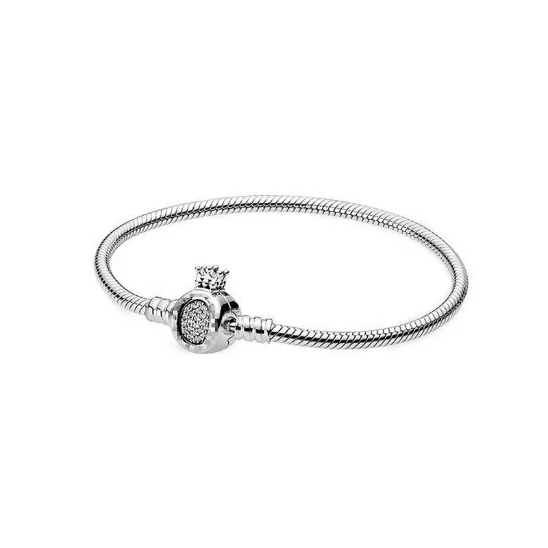 

crown bracelet charm pendant jewelry for diy beaded women making sterling silver 925 pulseiras feminina mujer pulsera ajustable