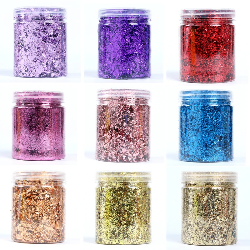 

Amazon Hot Sale 23 Color Foil Flakes for Resin, Gold Foil Flakes Metallic Leaf for Nails, Painting, Crafts,TOYS0641, 24 color