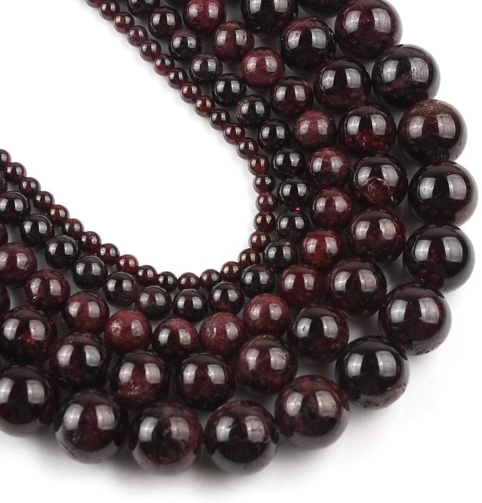 

Hot sales Red Garnet beads natural stone loose beads for jewelry making