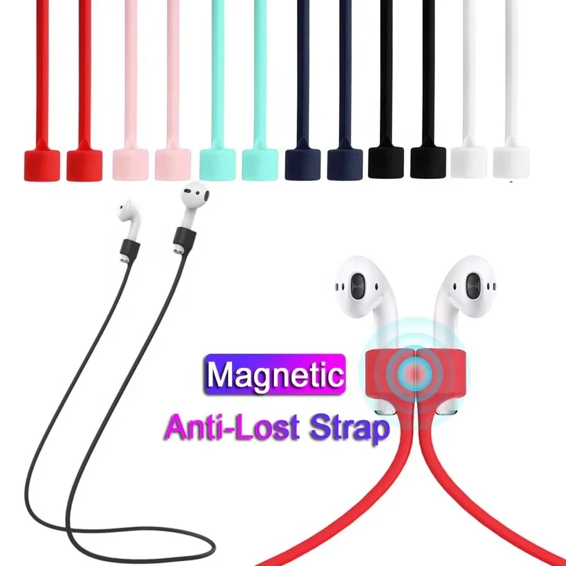 

Soft Silicone Earphone Accessories for Airpods pro Metal dust stick pad pasting Magnetic loop Anti-Lost Strap Rope for AirPods